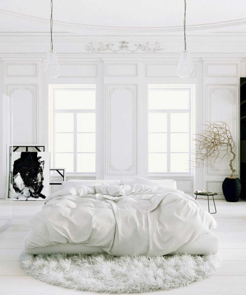 Top Picture of All White Bedroom